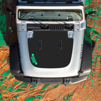 Hood Panel Decal/Sticker - Left Side Grill Graphic Decal Graphic Kit - For Jeep JL JLU Sahara 2018-2025 - Premium Vinyl