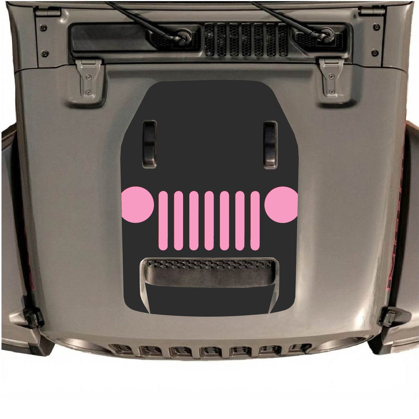 Hood Panel Decal/Sticker - Full Center Grill Graphic Decal Graphic Kit - For Jeep JL JLU 392 2018 - Premium Vinyl