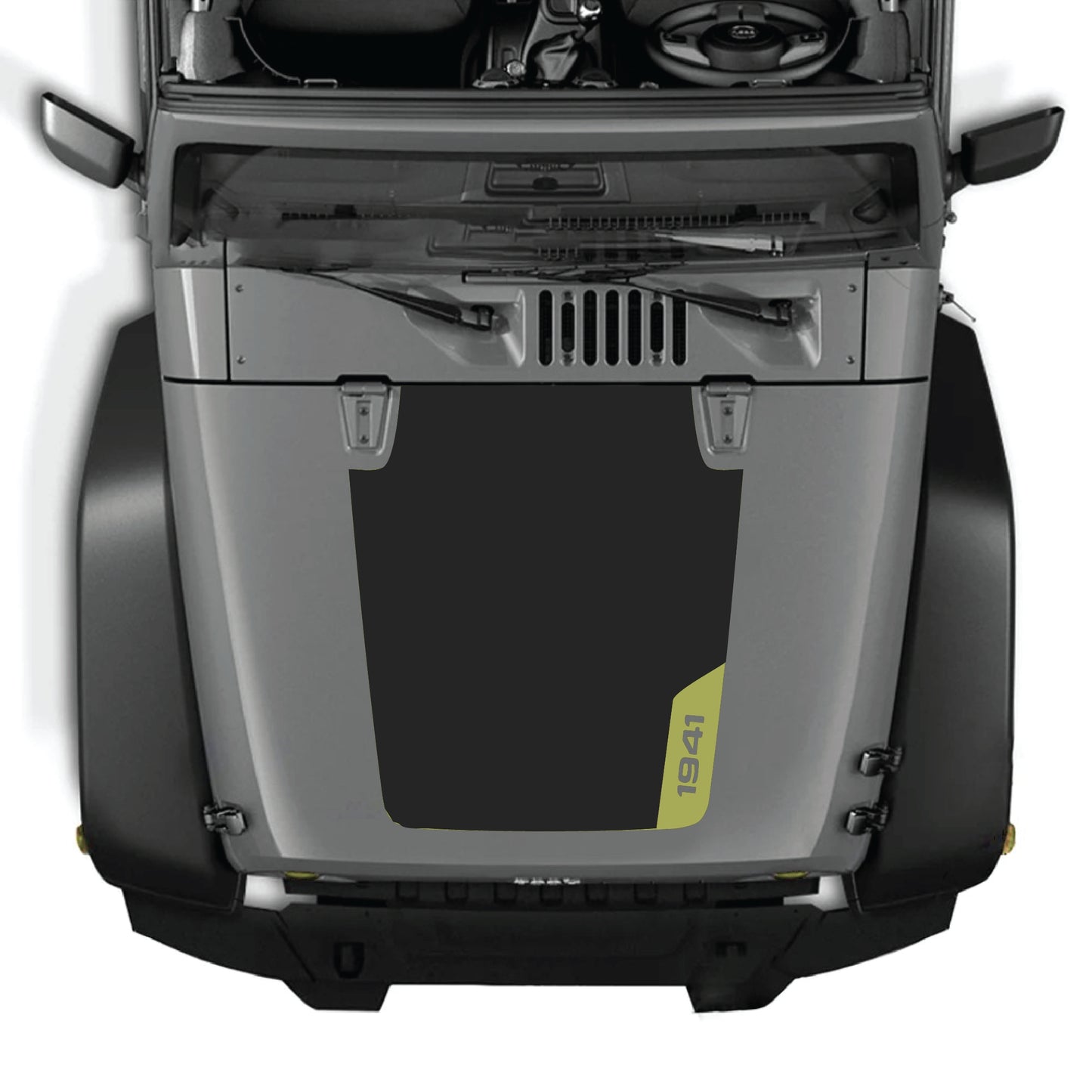 o
Kit gráfico de calcomanía para el capó derecho de Jeep Wrangler JK JKU 2007-2018 de CarCode, hecho de vinilo premium con diseño 1941.