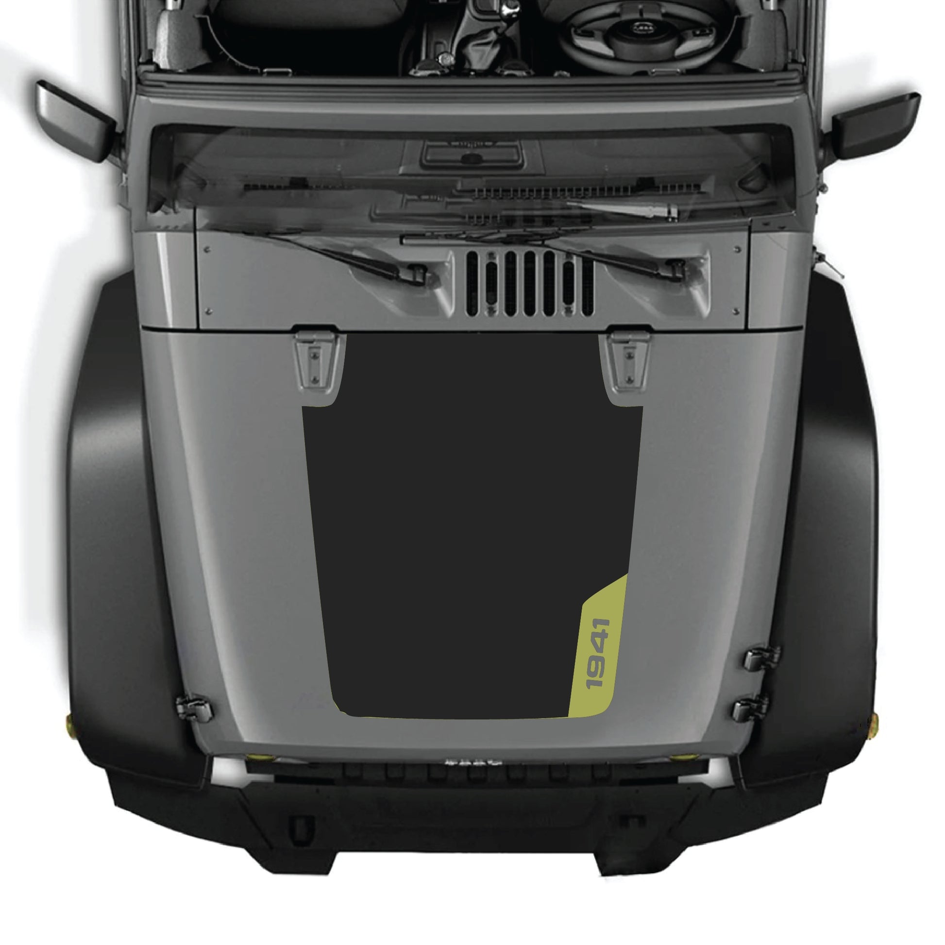 o
Kit gráfico de calcomanía para el capó derecho de Jeep Wrangler JK JKU 2007-2018 de CarCode, hecho de vinilo premium con diseño 1941.
