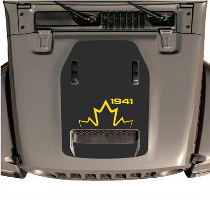 Hood Panel Decal/Sticker - 1941 Canada Graphic Decal Graphic Kit - For Jeep JL JLU 392 2018 - Premium Vinyl