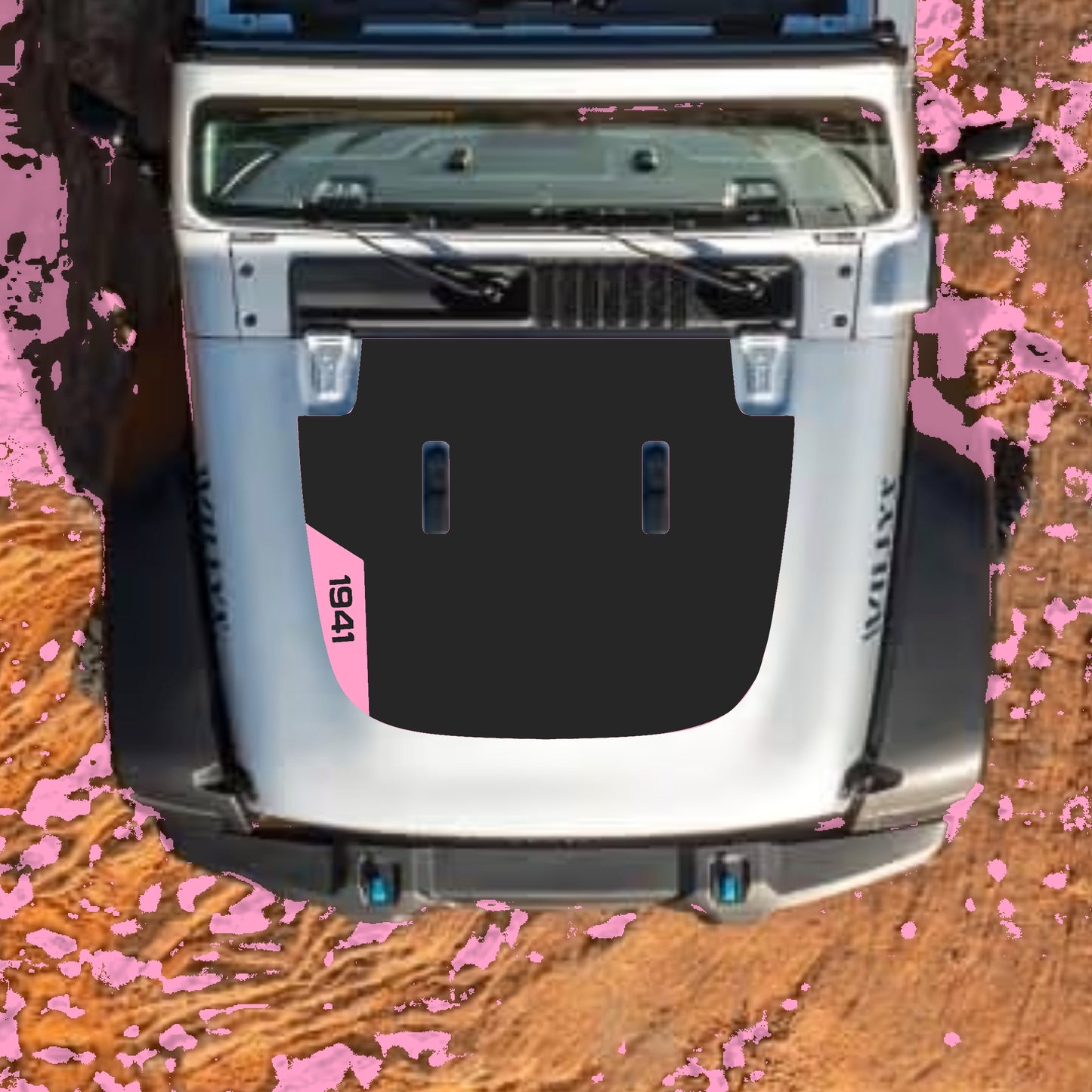 Hood Panel Decal/Sticker - Left Side 1941 Graphic Decal Graphic Kit - For Jeep JL JLU Sahara 2018-2025 - Premium Vinyl