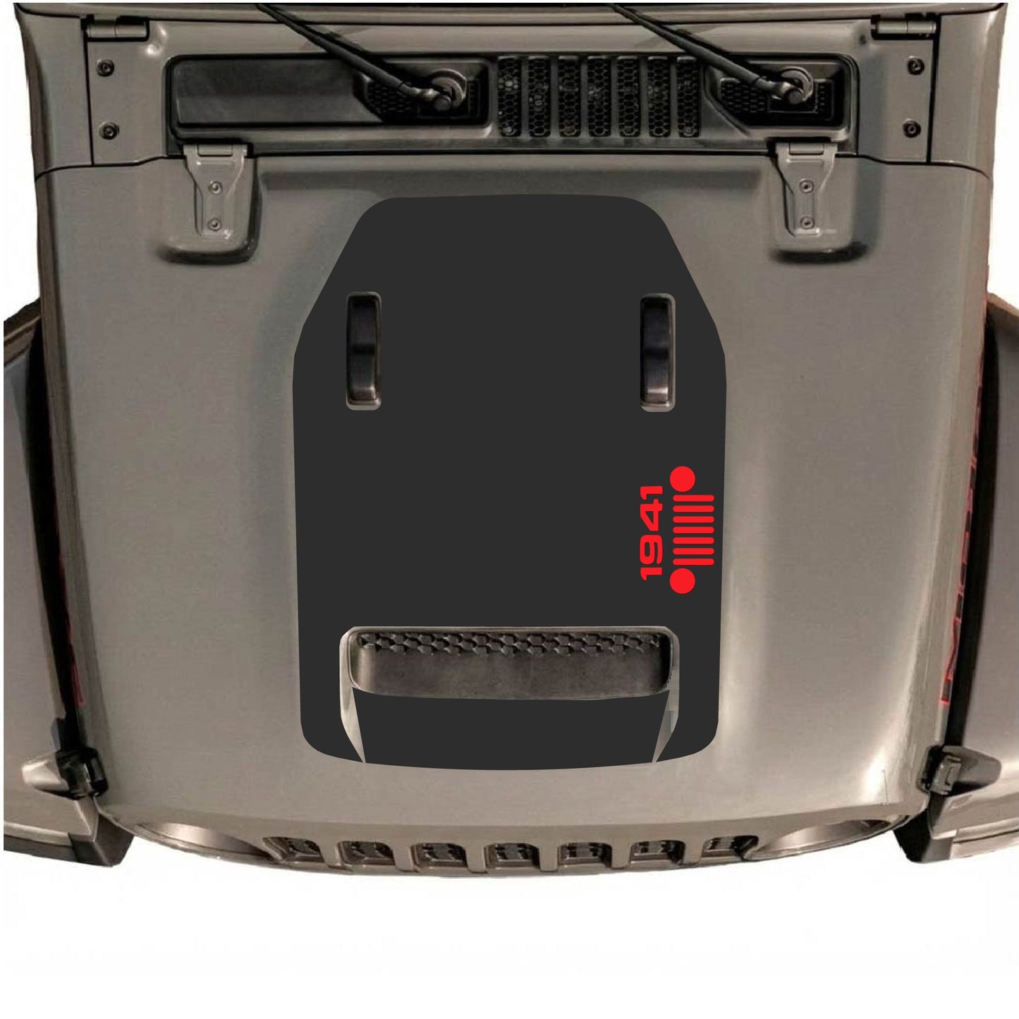 Hood Panel Decal/Sticker - 1941 Right Side Grill Graphic Decal Graphic Kit - For Jeep JL JLU 392 2018 - Premium Vinyl