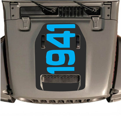 Hood Panel Decal/Sticker - 1941 Graphic Decal Graphic Kit - For Jeep JL JLU 392 2018 - Premium Vinyl