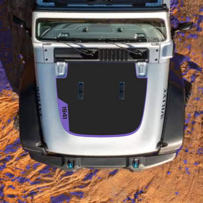 Hood Panel Decal/Sticker - Left Side 1941 with Border Graphic Decal Graphic Kit - For Jeep JL JLU Sahara 2018-2025 - Premium Vinyl