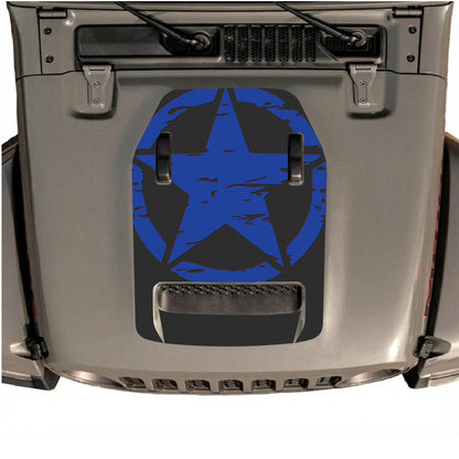 Hood Panel Decal/Sticker - Full Star Graphic Decal Graphic Kit - For Jeep JL JLU 392 2018 - Premium Vinyl