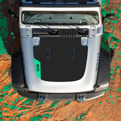 Hood Panel Decal/Sticker - Left Side 1941 Graphic Decal Graphic Kit - For Jeep JL JLU Sahara 2018-2025 - Premium Vinyl