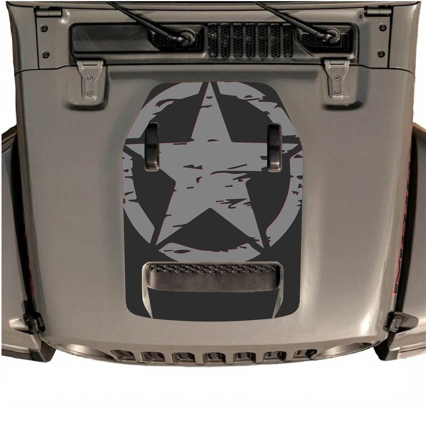 Hood Panel Decal/Sticker - Full Star Graphic Decal Graphic Kit - For Jeep JL JLU 392 2018 - Premium Vinyl