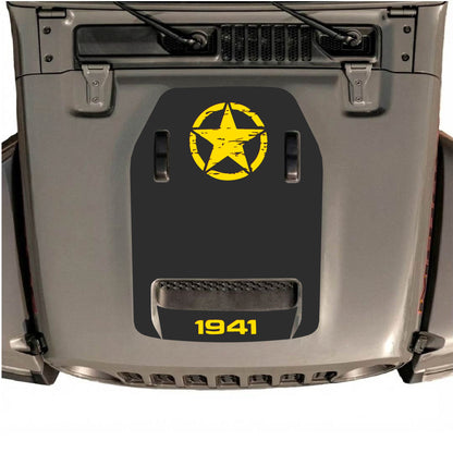 Hood Panel Decal/Sticker - Top Star 1941 Graphic Decal Graphic Kit - For Jeep JL JLU 392 2018 - Premium Vinyl