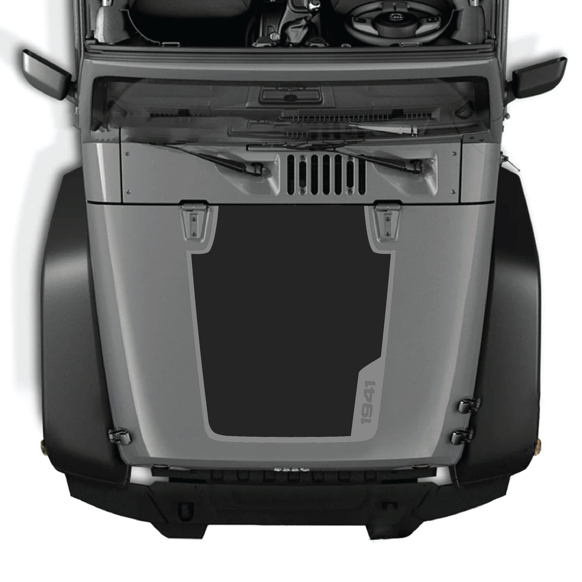 Right side Jeep Wrangler JK calcomanía para capó con gráfico de borde 1941, kit de calcomanías premium de vinilo CarCode para modelos 2007-2018