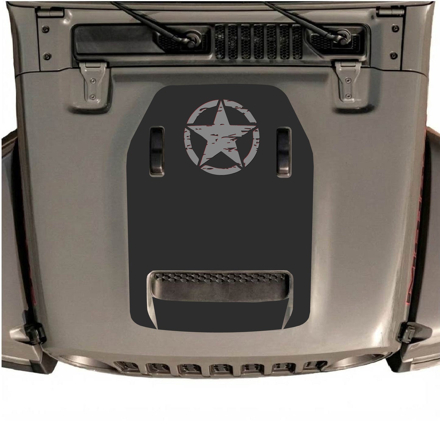 Hood Panel Decal/Sticker - Top Star Graphic Decal Graphic Kit - For Jeep JL JLU 392 2018 - Premium Vinyl