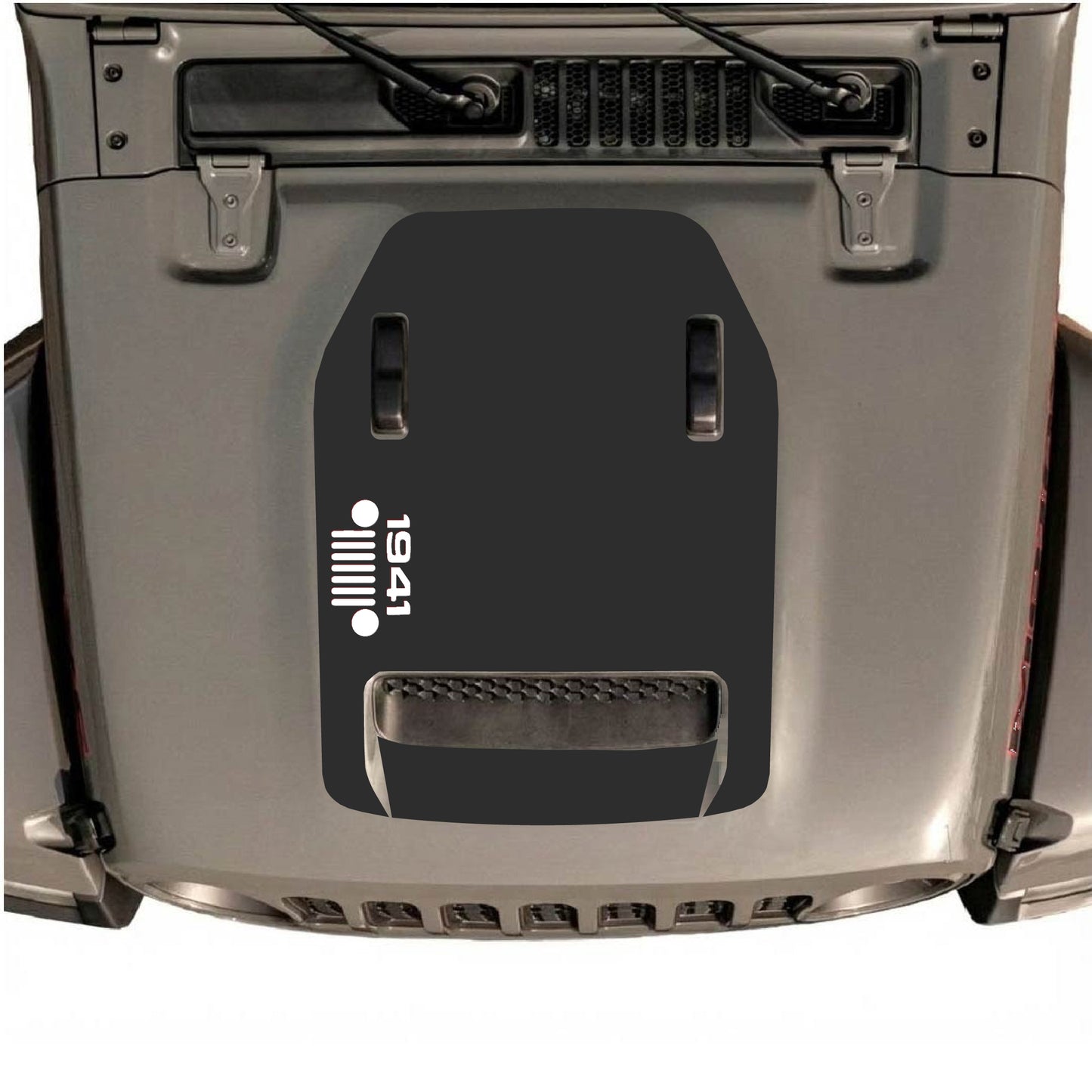 Hood Panel Decal/Sticker - 1941 Left Side Grill Graphic Decal Graphic Kit - For Jeep JL JLU 392 2018 - Premium Vinyl