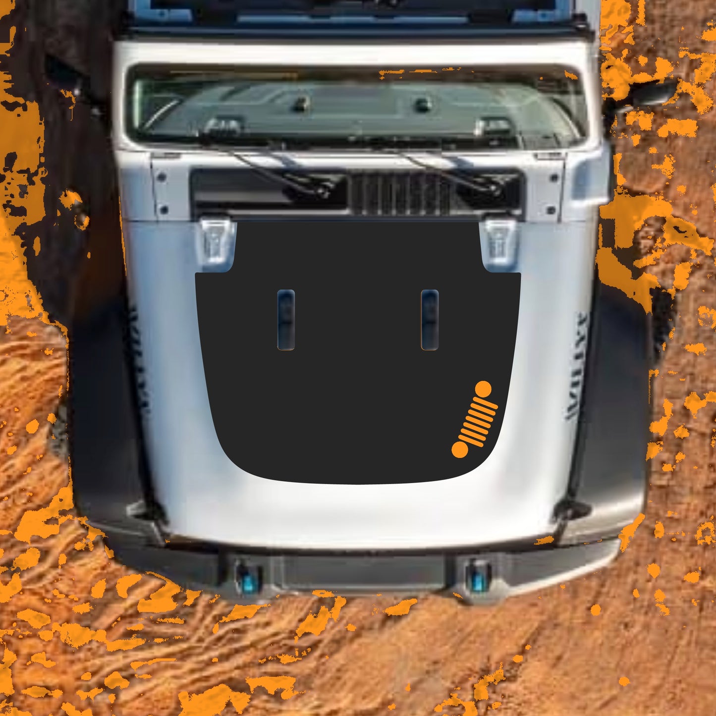 Hood Panel Decal/Sticker - Right Side Grill Graphic Decal Graphic Kit - For Jeep JL JLU Sahara 2018-2025 - Premium Vinyl