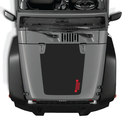 Right side Jeep Wrangler JK hood decal graphic kit by CarCode, made of premium vinyl, featuring bold design for 2007-2018 models.