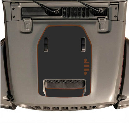 Hood Panel Decal/Sticker - Right Side Grill with Border Graphic Decal Graphic Kit - For Jeep JL JLU 392 2018 - Premium Vinyl