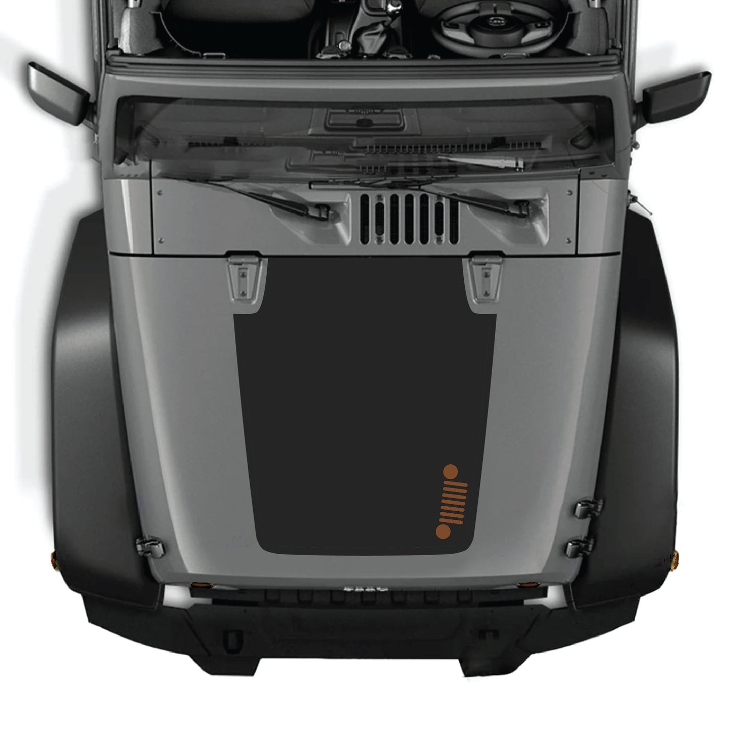Right side hood panel decal graphic kit for Jeep Wrangler JK and JKU, made of premium vinyl by CarCode.