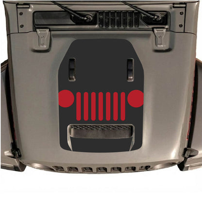 Hood Panel Decal/Sticker - Full Center Grill Graphic Decal Graphic Kit - For Jeep JL JLU 392 2018 - Premium Vinyl
