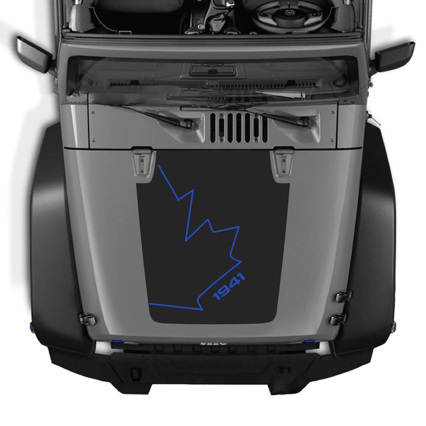 Canada full leaf hood decal sticker for Jeep Wrangler JK JKU 2007-2018, made of premium vinyl by CarCode.