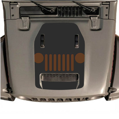 Hood Panel Decal/Sticker - Full Center Grill Graphic Decal Graphic Kit - For Jeep JL JLU 392 2018 - Premium Vinyl