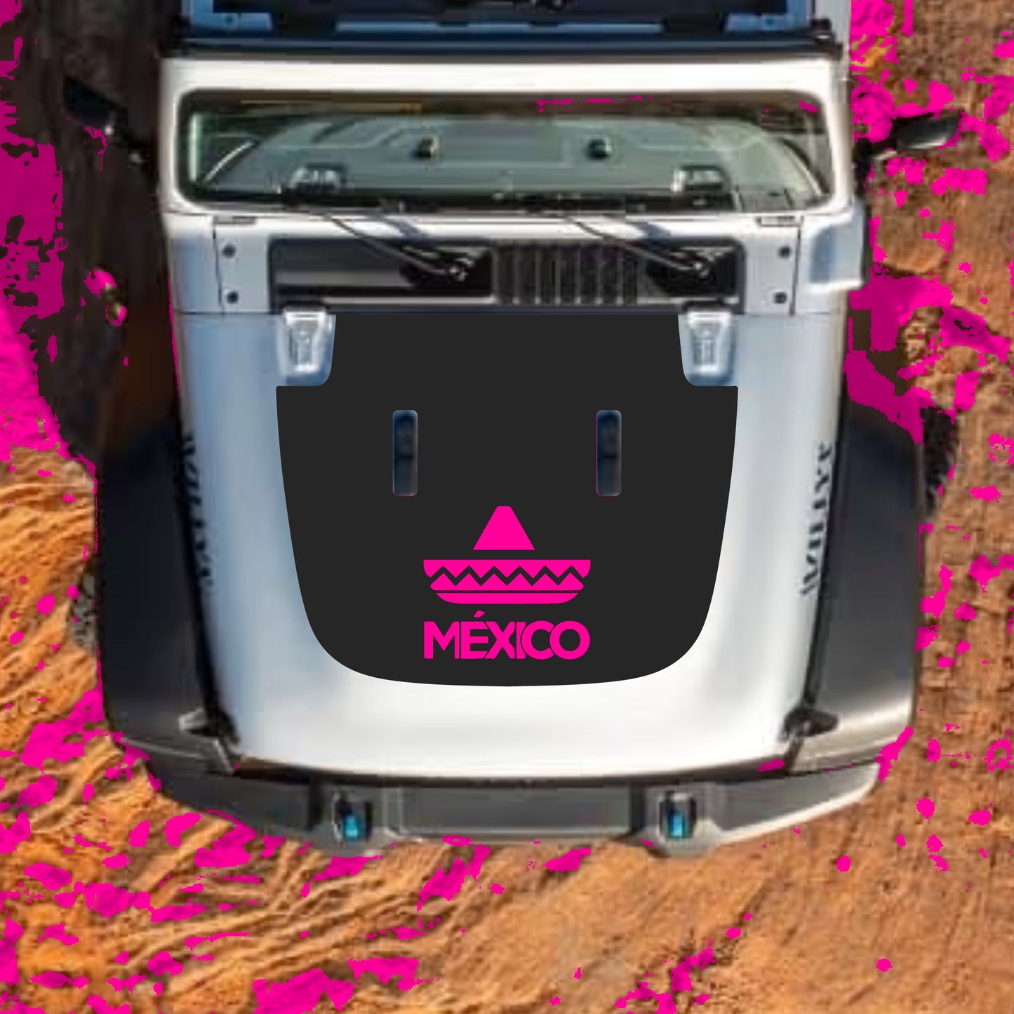 Hood Panel Decal/Sticker - Mexico Graphic Decal Graphic Kit - For Jeep JL JLU Sahara 2018-2025 - Premium Vinyl