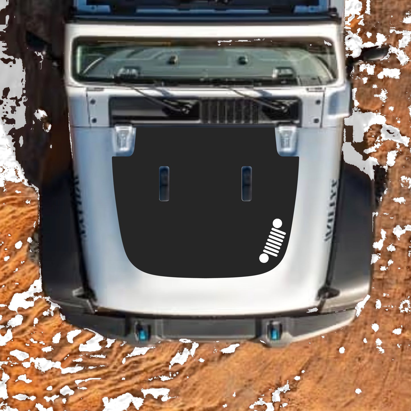 Hood Panel Decal/Sticker - Right Side Grill Graphic Decal Graphic Kit - For Jeep JL JLU Sahara 2018-2025 - Premium Vinyl