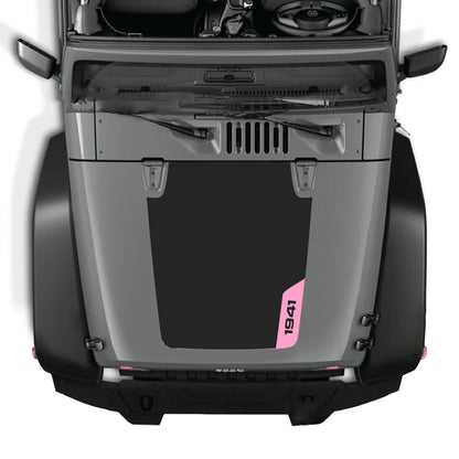 Right side hood decal graphic kit for Jeep Wrangler JK JKU 2007-2018, premium vinyl CarCode decal with 1941 design.