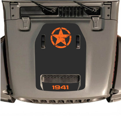 Hood Panel Decal/Sticker - Top Star 1941 Graphic Decal Graphic Kit - For Jeep JL JLU 392 2018 - Premium Vinyl