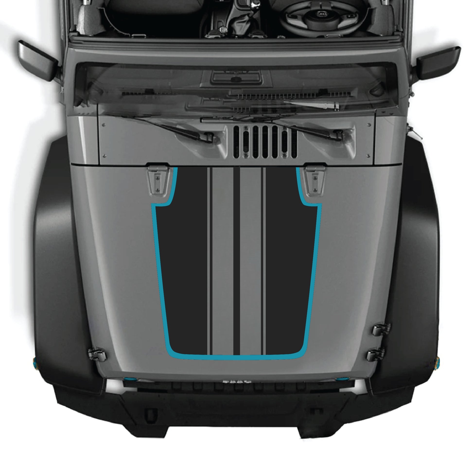 alt
Kit de calcomanía para capó Jeep Wrangler JK JKU con franja negra, en vinilo premium, diseñado para modelos 2007-2018.