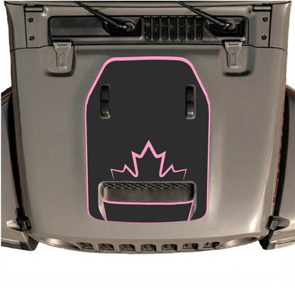 Hood Panel Decal/Sticker - Canada with Border Graphic Decal Graphic Kit - For Jeep JL JLU 392 2018 - Premium Vinyl
