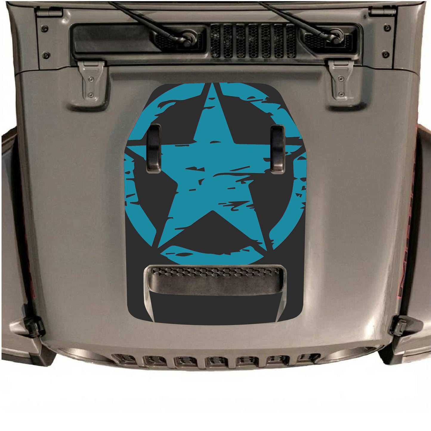 Hood Panel Decal/Sticker - Full Star Graphic Decal Graphic Kit - For Jeep JL JLU 392 2018 - Premium Vinyl
