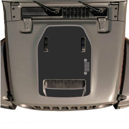 Hood Panel Decal/Sticker - Right Side Grill with Border Graphic Decal Graphic Kit - For Jeep JL JLU 392 2018 - Premium Vinyl