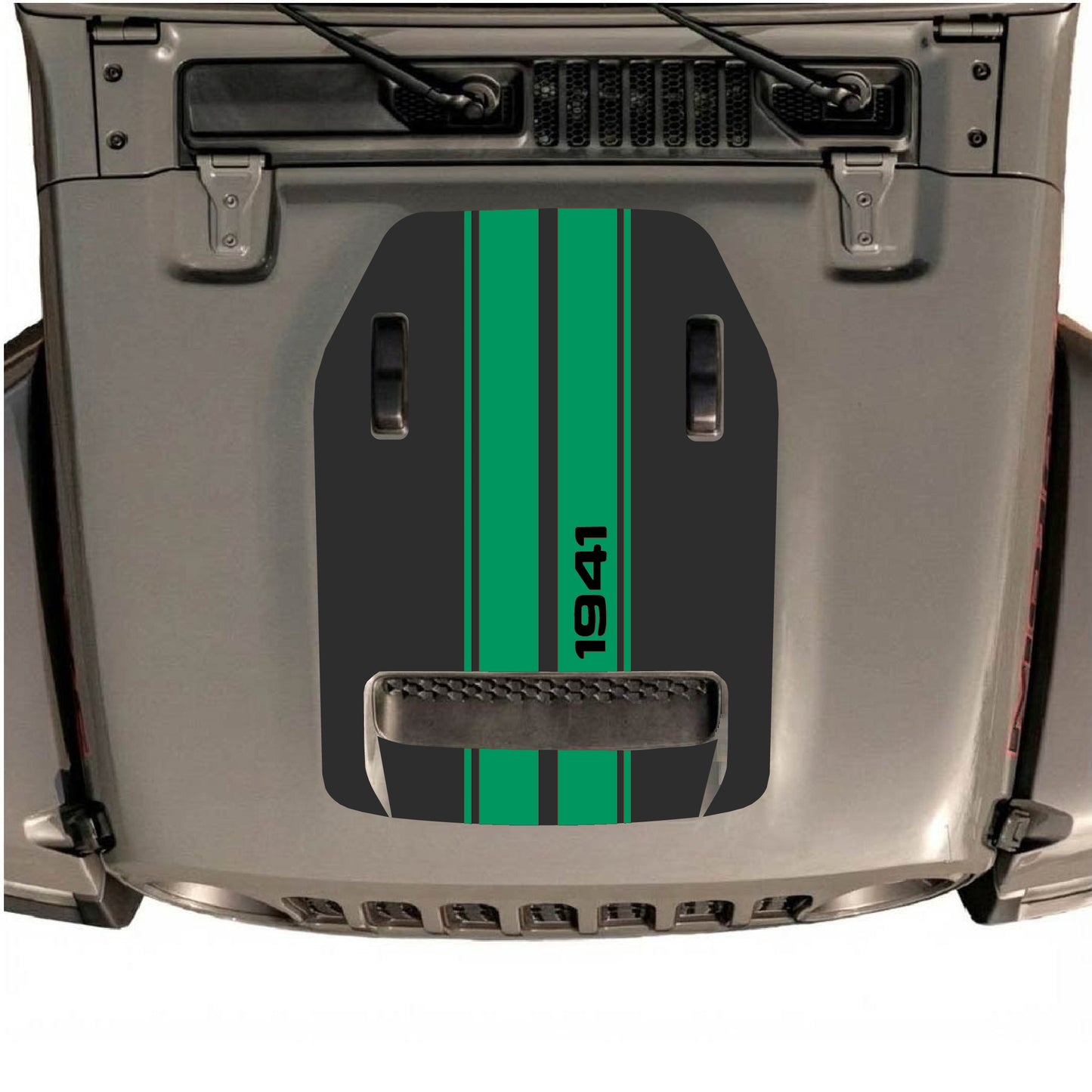 Hood Panel Decal/Sticker - 1941 Stripes Graphic Decal Graphic Kit - For Jeep JL JLU 392 2018 - Premium Vinyl