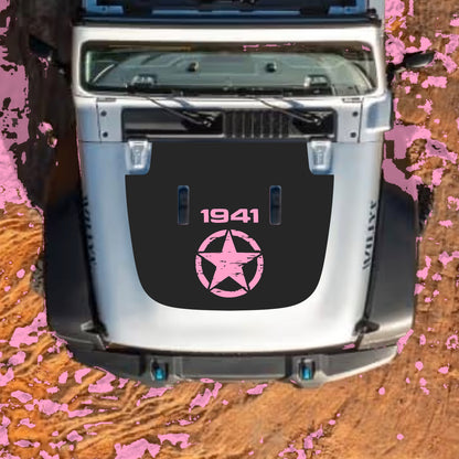 Hood Panel Decal/Sticker - Full Star 1941 Graphic Decal Graphic Kit - For Jeep JL JLU Sahara 2018-2025 - Premium Vinyl