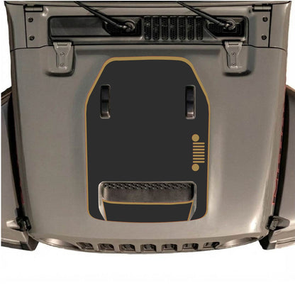 Hood Panel Decal/Sticker - Right Side Grill with Border Graphic Decal Graphic Kit - For Jeep JL JLU 392 2018 - Premium Vinyl