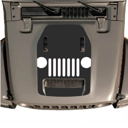 Hood Panel Decal/Sticker - Full Center Grill Graphic Decal Graphic Kit - For Jeep JL JLU 392 2018 - Premium Vinyl