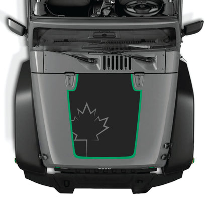 CarCode Canada calcomanía decorativa para cofre de hojas para Jeep Wrangler JK JKU 2007-2018, kit gráfico premium de vinilo para personalizar el vehículo