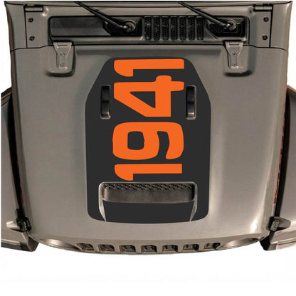 Hood Panel Decal/Sticker - 1941 Graphic Decal Graphic Kit - For Jeep JL JLU 392 2018 - Premium Vinyl
