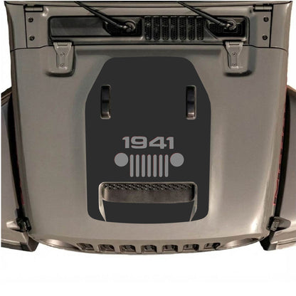 Hood Panel Decal/Sticker - 1941 Center Grill Graphic Decal Graphic Kit - For Jeep JL JLU 392 2018 - Premium Vinyl