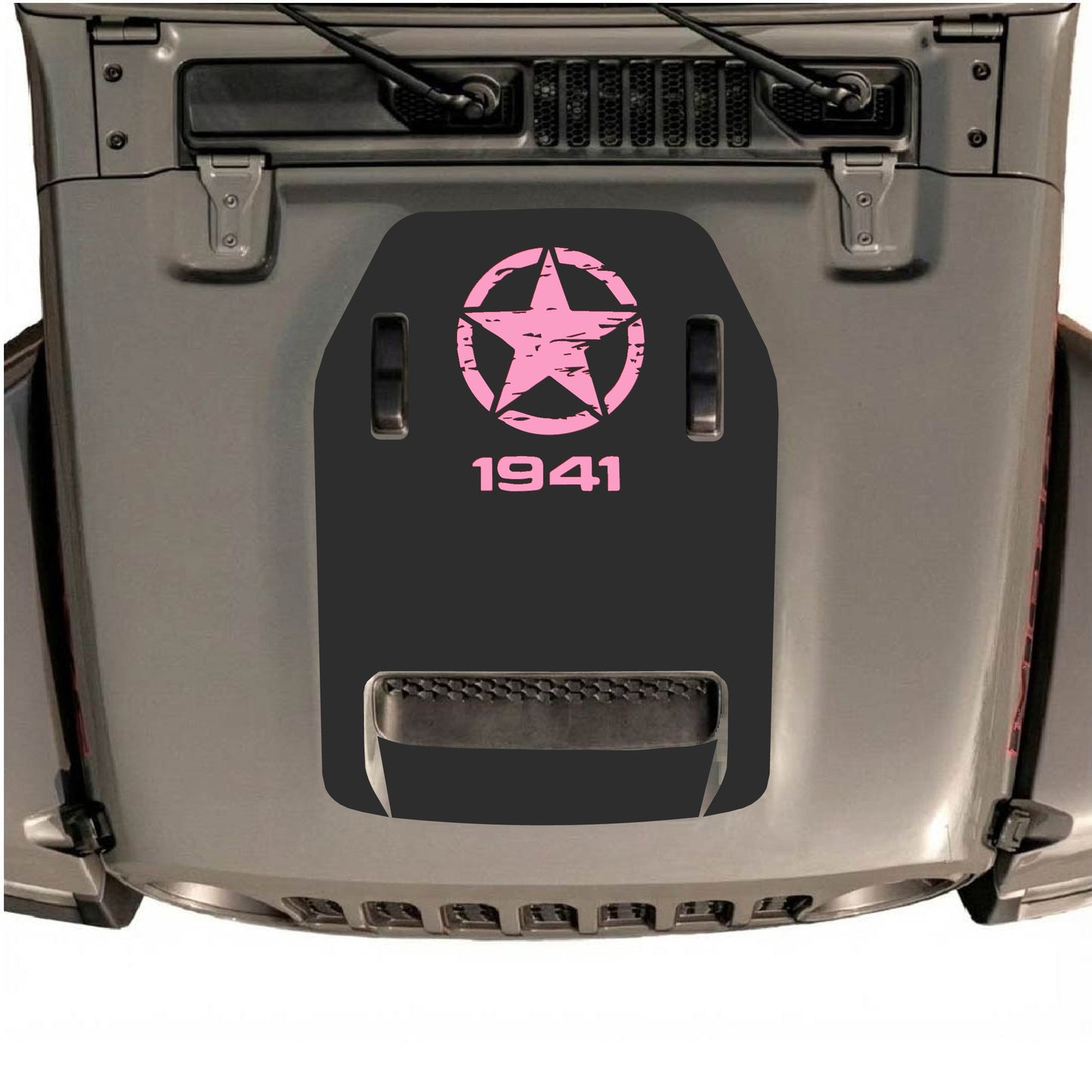 Hood Panel Decal/Sticker - 1941 Top Star Graphic Decal Graphic Kit - For Jeep JL JLU 392 2018 - Premium Vinyl
