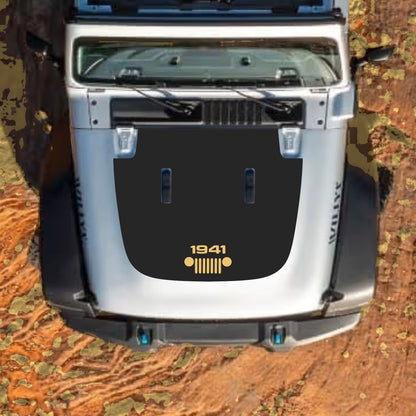 Hood Panel Decal/Sticker - 1941 Grill Graphic Decal Graphic Kit - For Jeep JL JLU Sahara 2018-2025 - Premium Vinyl
