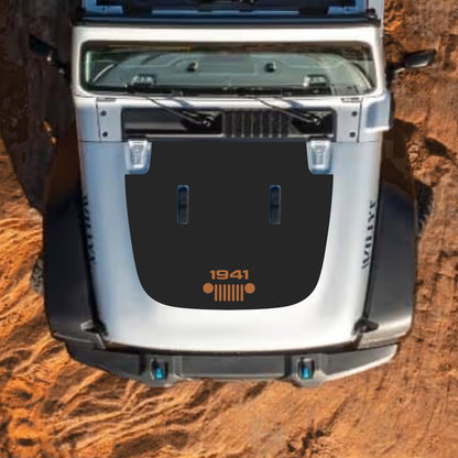 Hood Panel Decal/Sticker - 1941 Grill Graphic Decal Graphic Kit - For Jeep JL JLU Sahara 2018-2025 - Premium Vinyl