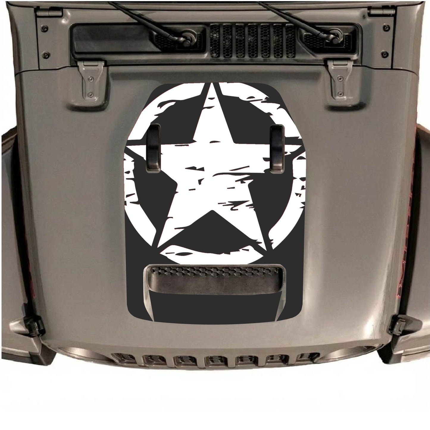 Hood Panel Decal/Sticker - Full Star Graphic Decal Graphic Kit - For Jeep JL JLU 392 2018 - Premium Vinyl