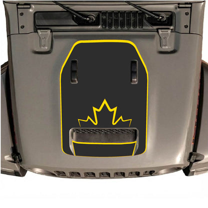 Hood Panel Decal/Sticker - Canada with Border Graphic Decal Graphic Kit - For Jeep JL JLU 392 2018 - Premium Vinyl