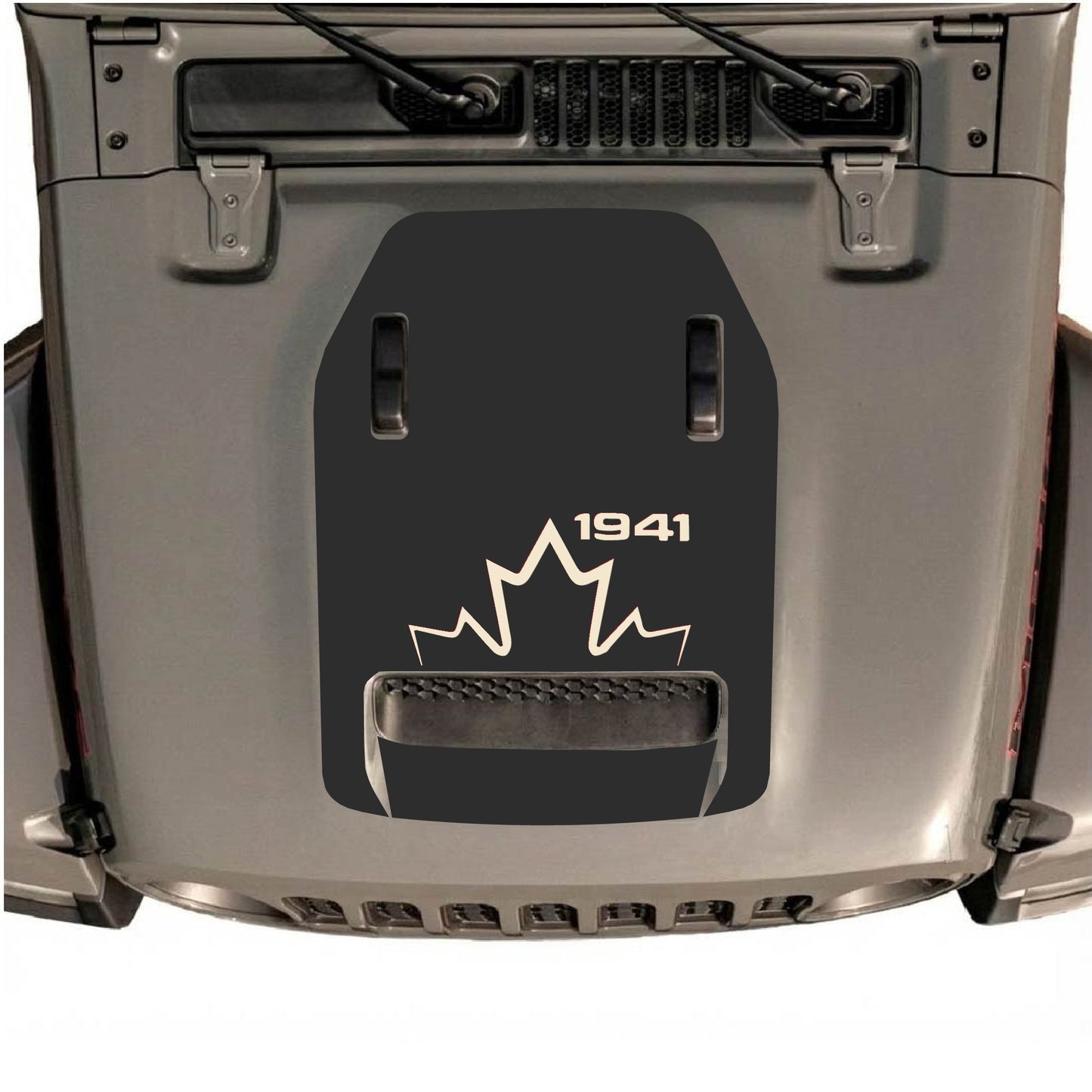 Hood Panel Decal/Sticker - 1941 Canada Graphic Decal Graphic Kit - For Jeep JL JLU 392 2018 - Premium Vinyl