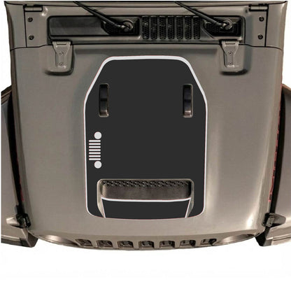 Hood Panel Decal/Sticker - Left Side Grill with Border Graphic Decal Graphic Kit - For Jeep JL JLU 392 2018 - Premium Vinyl