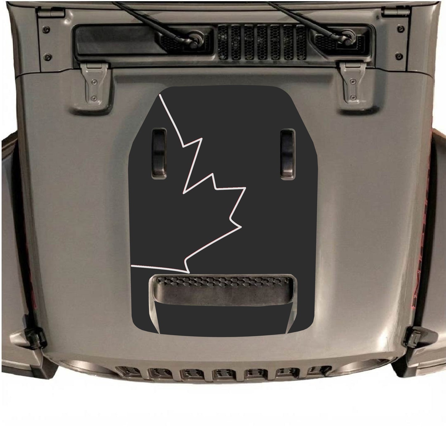 Hood Panel Decal/Sticker - Canada Full Leaf Graphic Decal Graphic Kit - For Jeep JL JLU 392 2018 - Premium Vinyl