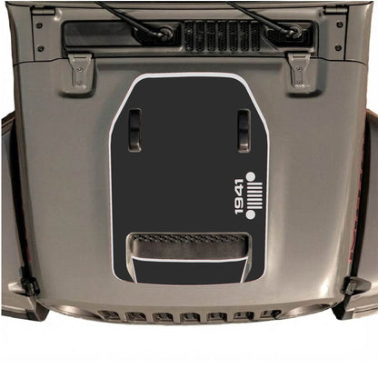 Hood Panel Decal/Sticker - 1941 Right Side Grill with Border Graphic Decal Graphic Kit - For Jeep JL JLU 392 2018 - Premium Vinyl