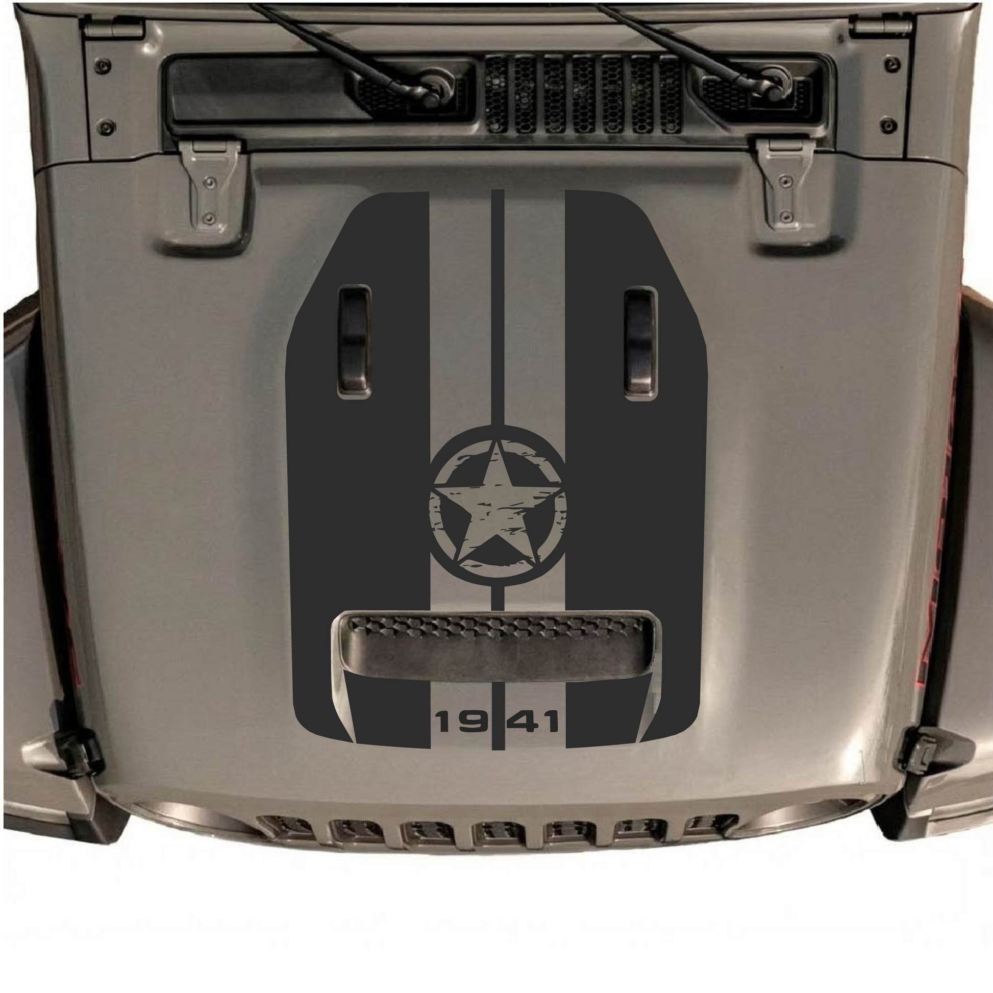CarCode hood decal for Jeep JL/JLU, premium vinyl sticker featuring stylish hood decal design for 2018+ models
