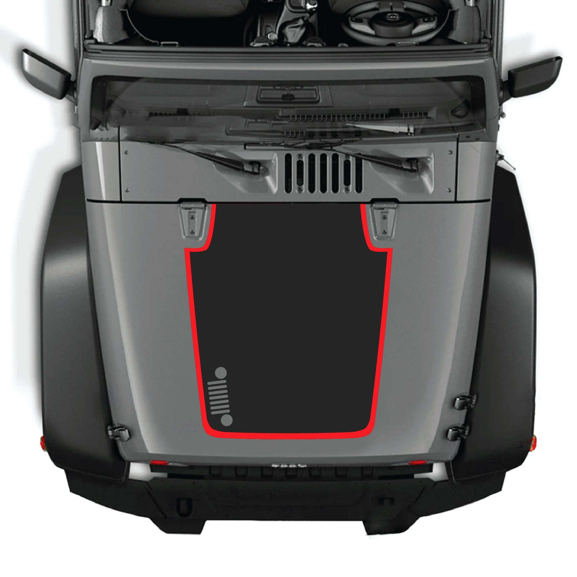 Kit de calcomanía gráfica para el capó izquierdo del Jeep Wrangler JK JKU con diseño de vinilo llamativo para modelos 2007-2018 de CarCode.