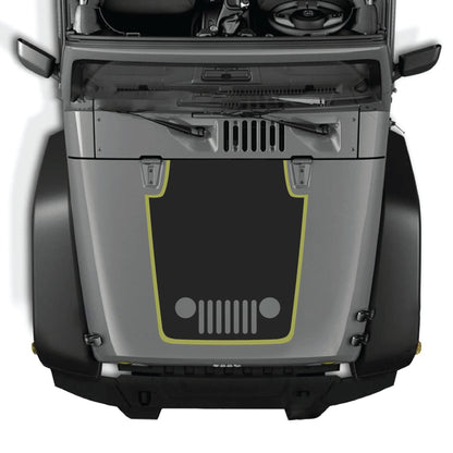 Kit gráfico de calcomanía para el capó de Jeep Wrangler JK de CarCode, con diseño audaz en vinilo para modelos 2007-2018.